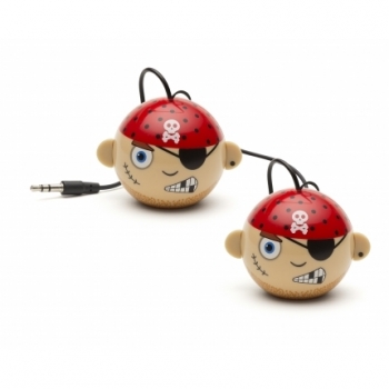 KitSound Mini Buddy Pirate reproduktor pro mobilní telefon, mobil, smartphone - Pirát červeno béžová (red beige)
