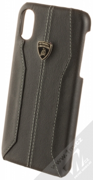 Lamborghini Huracan D1 Leather ochranný kryt z pravé kůže pro Apple iPhone X, iPhone XS (LB-HCIPX-HU/D1-BK) černá (all black)