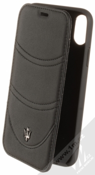 Maserati Granlusso Origins flipové pouzdro z pravé kůže pro Apple iPhone X (MAGROFLBKPXBK) černá (black)