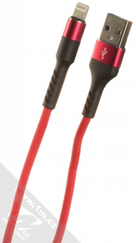maXlife MXUC-01L opletený USB kabel s Apple Lightning konektorem červená (red)