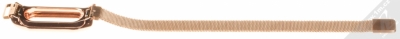 MiJobs Milanese Wristband magnetický pásek z leštěného kovu na zápěstí pro Xiaomi Mi Band 2 růžově zlatá (rose gold) rozepnuté zezadu