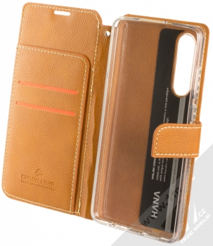Molan Cano Issue Diary flipové pouzdro pro Huawei P30 hnědá (brown) otevřené
