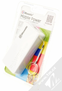 Msonic MY2580W PowerBank záložní zdroj 5000mAh pro mobilní telefon, mobil, smartphone, tablet bílá (white) krabička