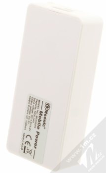 Msonic MY2580W PowerBank záložní zdroj 5000mAh pro mobilní telefon, mobil, smartphone, tablet bílá (white) zezadu