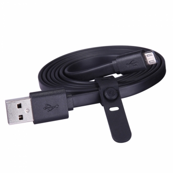 Nillkin Cable plochý USB kabel s microUSB konektorem pro mobilní telefon, mobil, smartphone, tablet černá (black) smotaný