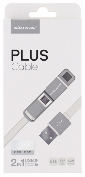Nillkin Plus Cable plochý USB kabel 2v1 s Apple Lightning konektorem a microUSB konektorem krabička