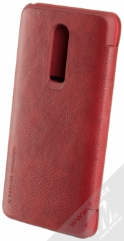 Nillkin Qin flipové pouzdro pro OnePlus 6 červená (red) zezadu