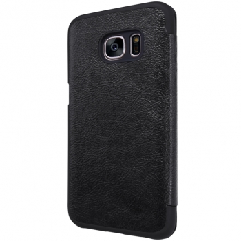 Nillkin Qin flipové pouzdro pro Samsung Galaxy S7 černá (black) zboku zezadu