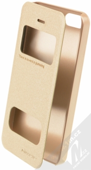 Nillkin Sparkle flipové pouzdro pro Apple iPhone 5, iPhone 5S, iPhone SE béžová (champagne gold)