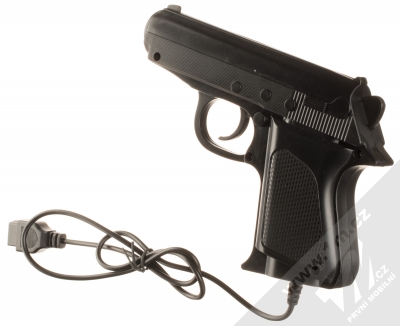 OneStation 8 Bit TV Game herní konzole se slotem na cartridge, 2 ovladači a pistolí k TV (předinstalováno 16 her) černá (black) pistole