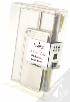 Puro Metal Duo pouzdro psaníčko a ochranný kryt pro Apple iPhone 7 stříbrná (silver) krabička