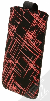 RedPoint Velvet 3XL pouzdro pro mobilní telefon, mobil, smartphone (RPVEL-046-3XL) červená (red stripes) zezadu