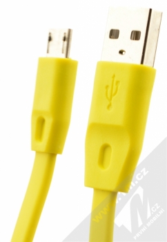 Remax Full Speed plochý USB kabel microUSB konektorem pro mobilní telefon, mobil, smartphone - délka 2 metry žlutá (yellow)