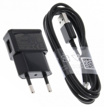 Samsung ETA0U80EBE originální nabíječka 5W + Samsung ECC1DU4BBE USB kabel s microUSB konektorem černá (black) balení