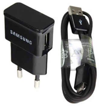 Samsung ETA0U80EBE originální nabíječka 5W + Samsung ECC1DU4BBE USB kabel s microUSB konektorem černá (black)