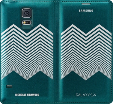 Samsung EF-WG900RK Nicholas Kirkwood originální flipové pouzdro Wallet pro Samsung Galaxy S5, Galaxy S5 Neo zelená (green)