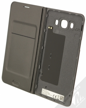 Samsung EF-WJ710PB Flip Wallet originální flipové pouzdro pro Samsung Galaxy J7 (2016) černá (black) otevřené