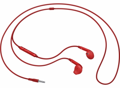 Samsung EO-EG920BR originální stereo headset s tlačítkem a konektorem Jack 3,5mm červená (red)