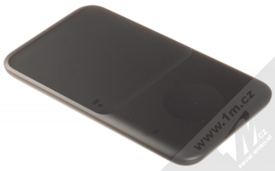 Samsung EP-P4300TB Wireless Charger Duo podložka pro bezdrátové nabíjení včetně nabíječky do sítě černá (black) zepředu