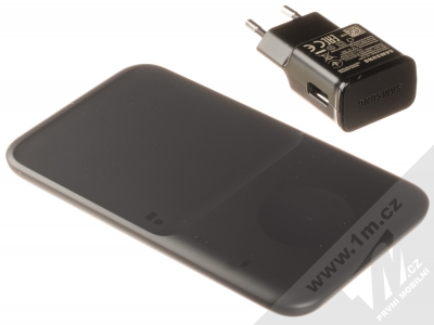 Samsung EP-P4300TB Wireless Charger Duo podložka pro bezdrátové nabíjení včetně nabíječky do sítě černá (black)