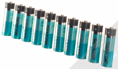 Sencor SBA LR6 10BP AA ALK alkalické tužkové baterie AA LR06 10ks tyrkysová tmavě šedá (turquoise dark grey)