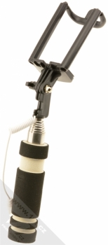Setty Mini Selfie Stick kompaktní selfie tyčka s tlačítkem spouště přes audio konektor jack 3,5mm černá (black) zezadu