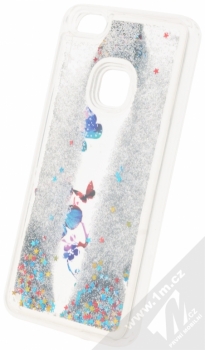 Sligo Liquid Glitter Butterfly ochranný kryt s přesýpacím efektem třpytek pro Huawei P10 Lite stříbrná (silver) animace 3