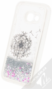 Sligo Liquid Glitter Flower ochranný kryt s přesýpacím efektem třpytek pro Samsung Galaxy A3 (2017) stříbrná (silver) animace 5