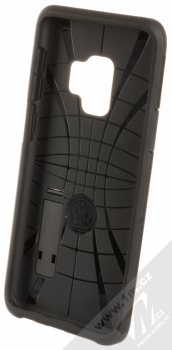 Spigen Tough Armor odolný ochranný kryt se stojánkem pro Samsung Galaxy S9 černá (matte black) zepředu