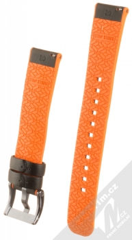 Strap Studio Hybrid pásek na zápěstí pro Samsung Galaxy Watch 42mm, Gear Sport černá oranžová (black orange) zezadu