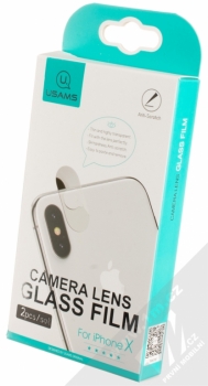 USAMS Camera Lens Glass Film ochranné tvrzené sklo na čočku fotoaparátu Apple iPhone X krabička