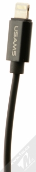 USAMS AUX Cable hudební kabel s Apple Lightning a jack 3,5mm konektorem černá (black) Apple Lightning konektor