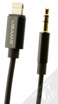 USAMS AUX Cable hudební kabel s Apple Lightning a jack 3,5mm konektorem černá (black)