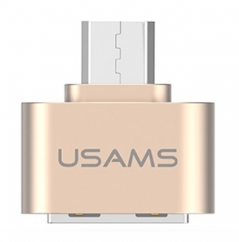 USAMS OTG miniaturní a elegantní OTG redukce z microUSB na USB pro mobilní telefon, mobil, smartphone, tablet zlatá (gold)