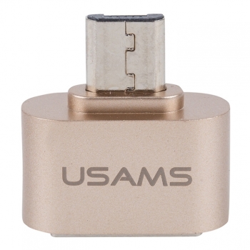 USAMS OTG miniaturní a elegantní OTG redukce z microUSB na USB pro mobilní telefon, mobil, smartphone, tablet zlatá (gold)