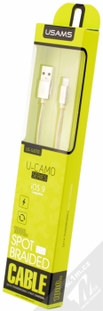 USAMS U-Camo pletený USB kabel s Lightning konektorem pro Apple iPhone, iPad, iPod - délka 1 metr zlatá stříbrná (gold silver) krabička