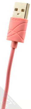 USAMS U-Gee USB kabel s microUSB konektorem pro mobilní telefon, mobil, smartphone, tablet růžová (pink) USB konektor