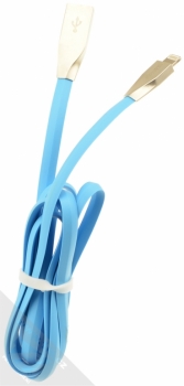 USAMS Zinc Alloy plochý USB kabel s Lightning konektorem pro Apple iPhone, iPad, iPod - délka 1,2 metru modrá (blue) balení
