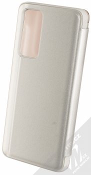 Vennus Clear View flipové pouzdro pro Huawei P40 stříbrná (silver) zezadu