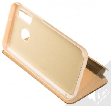 Vennus Clear View flipové pouzdro pro Samsung Galaxy A40 zlatá (gold) stojánek