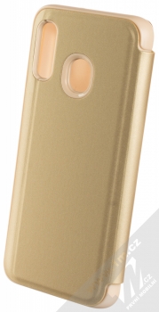 Vennus Clear View flipové pouzdro pro Samsung Galaxy A40 zlatá (gold) zezadu