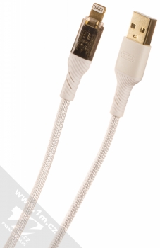 XO NB229A Clear opletený USB kabel s Apple Lightning konektorem bílá (white)