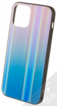 1Mcz Aurora Glass Cover ochranný kryt pro Apple iPhone 12, iPhone 12 Pro měnivě růžová modrá (iridescent pink blu