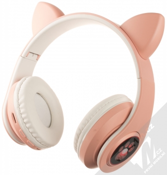 1Mcz B39M Bluetooth stereo sluchátka s oušky a světelnými efekty růžová (pink) zezadu