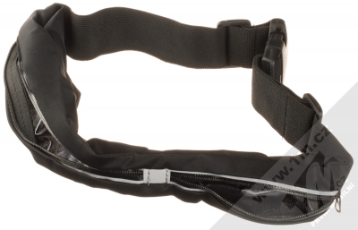 1Mcz Belt Fit Double sportovní pouzdro na pas s dvojí kapsičkou pro mobilní telefon od 5.0 do 6.5 palců černá (black) otevřené