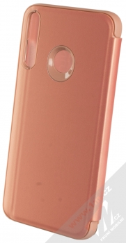 1Mcz Clear View flipové pouzdro pro Huawei P40 Lite E růžová (pink) zezadu