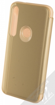 1Mcz Clear View flipové pouzdro pro Moto G8 Plus zlatá (gold) zezadu