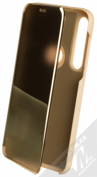 1Mcz Clear View flipové pouzdro pro Moto G8 Plus zlatá (gold)