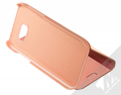 1Mcz Clear View flipové pouzdro pro Samsung Galaxy A5 (2017) růžová (pink) stojánek