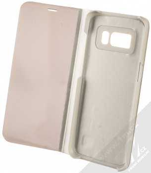 1Mcz Clear View Square flipové pouzdro pro Samsung Galaxy S8 stříbrná (silver) otevřené